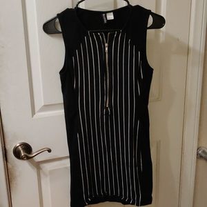 Black with White Stripes Dress